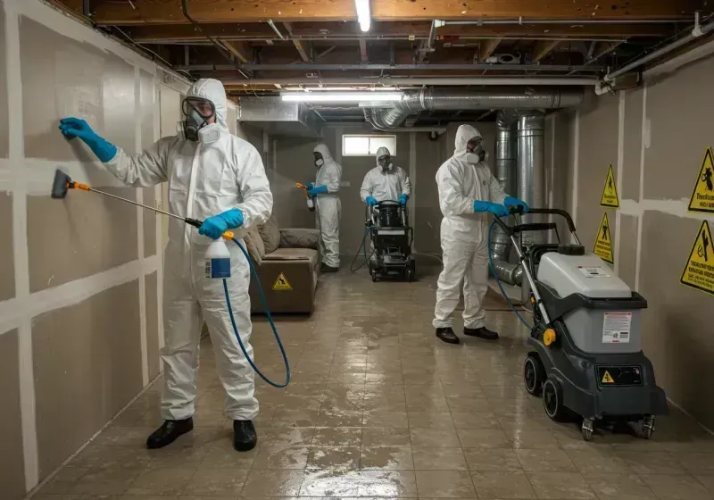 Basement Moisture Removal and Structural Drying process in Buncombe County, NC